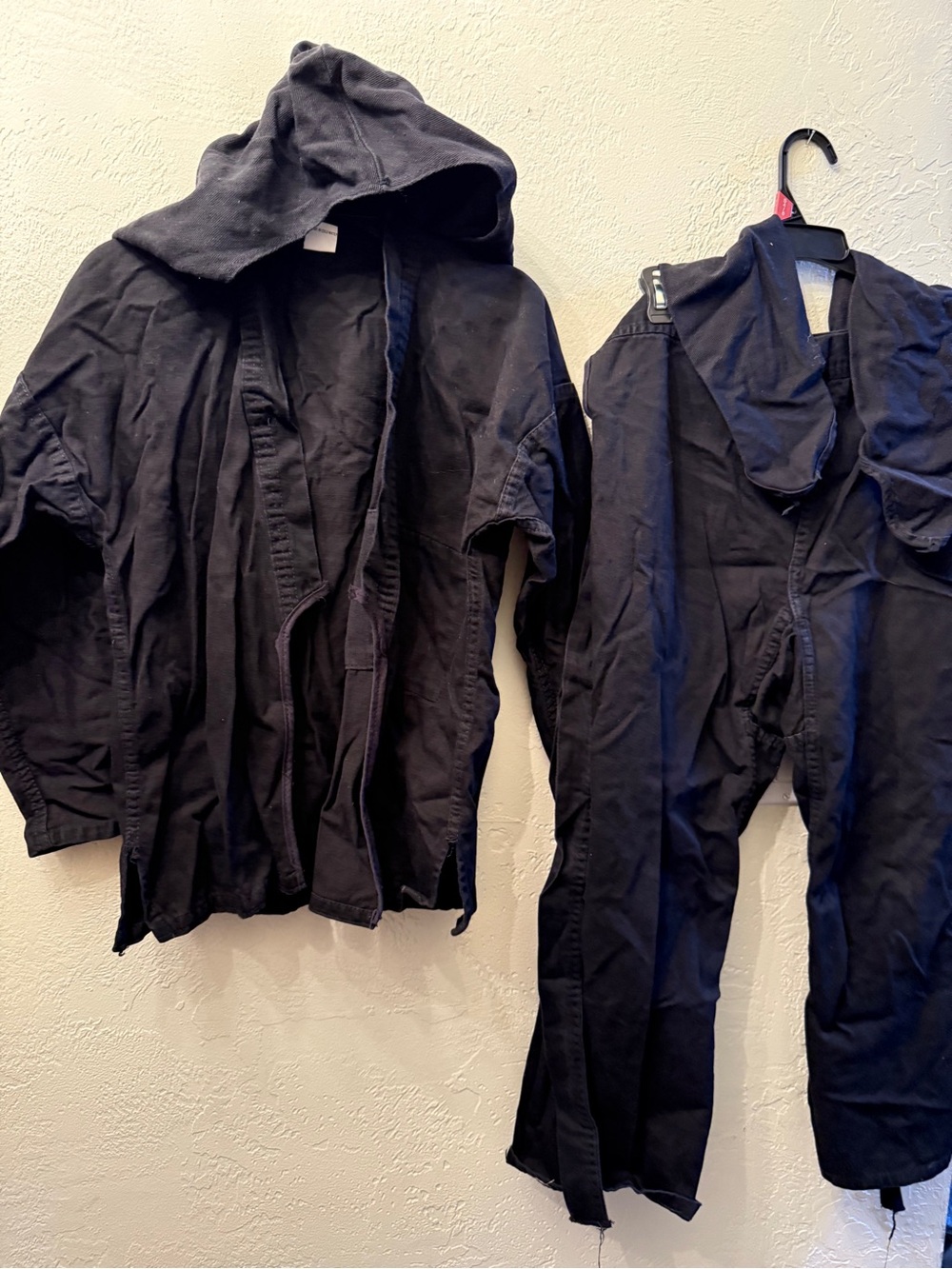 Black martial arts Halloween costume, Jacket Set women size small